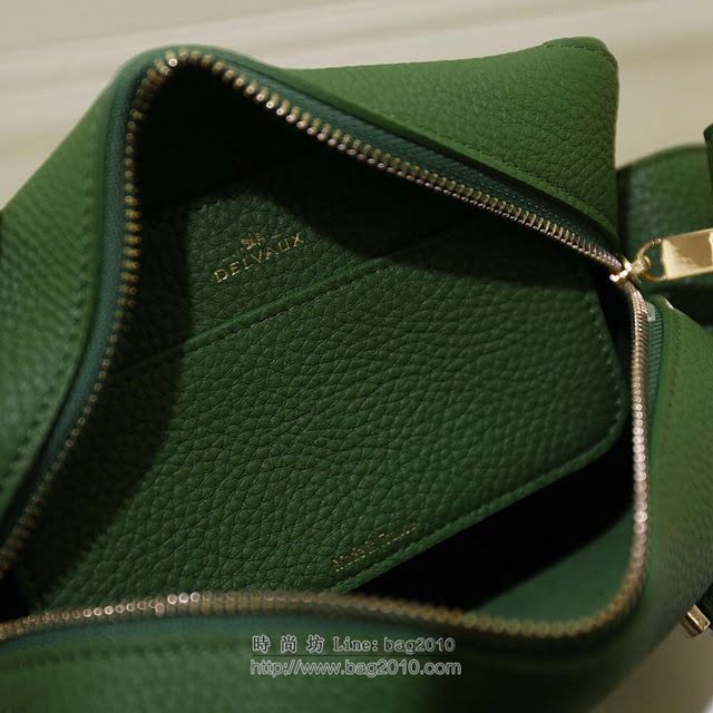 DELVAUX女包 Delvaux新標誌性包款 Cool Box 小號 德爾沃女手提包 手拎包 手腕包 艾草綠  fcs1402